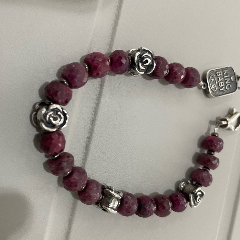 King Baby Studio Ruby Beaded Bracelet